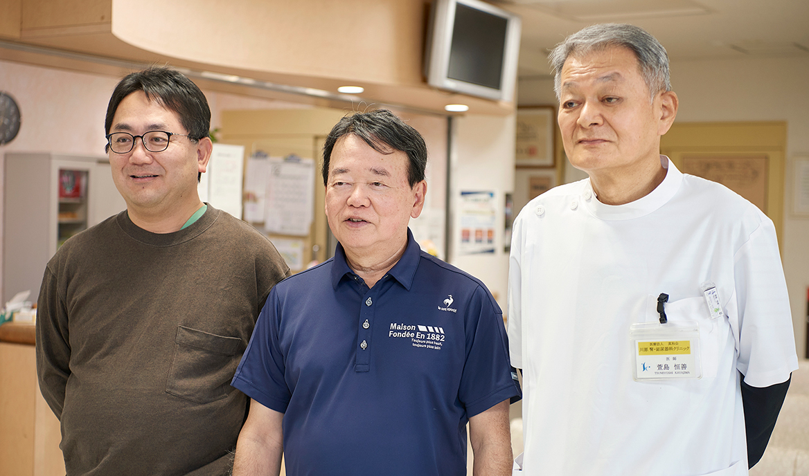 川原 和也 院長、松本 秀一朗 先生、萱島 恒善 先生