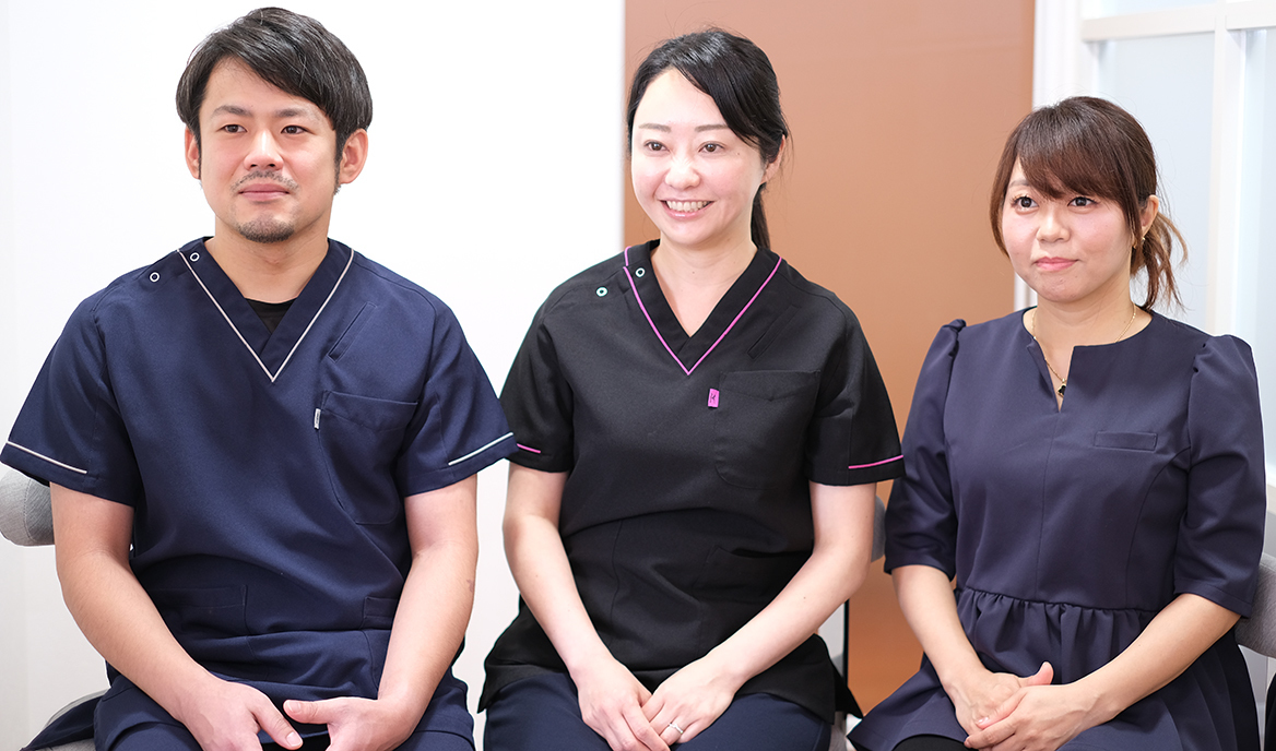 高橋英子院長、有田美江先生、藤野紘亘先生 けやき歯科醫院北柏