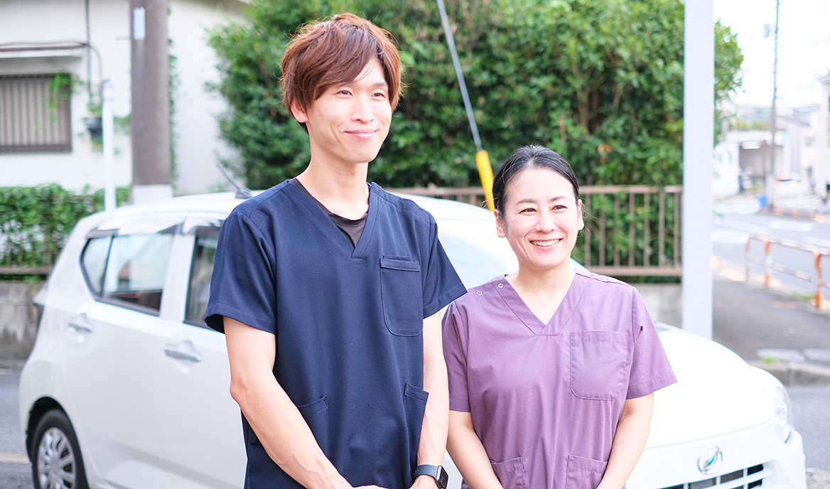 竹之内菜菜院長、小澤寛史さん あだち在宅クリニック