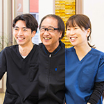 高田敬一院長、高田翔副院長、高田里美先生 高田歯科医院