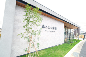 森のまち歯科 名古屋市守山区 外から中の様子も見られる、緑に囲まれた森のまち歯科