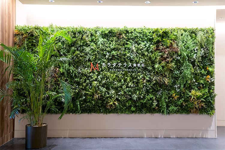 カラダテラス海老名 海老名市 エントランスを左に進むと健診部門、右に進むとクリニック部門