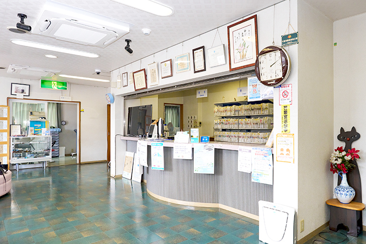 真清クリニック 千葉市花見川区 日差しの入る明るい雰囲気の受付