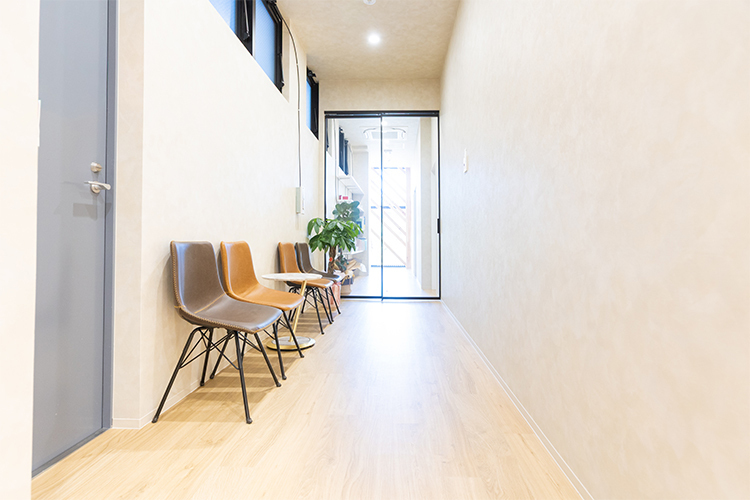 天神AN矯正歯科 福岡市中央区 自然光が差し込み、落ち着いた雰囲気の待合室