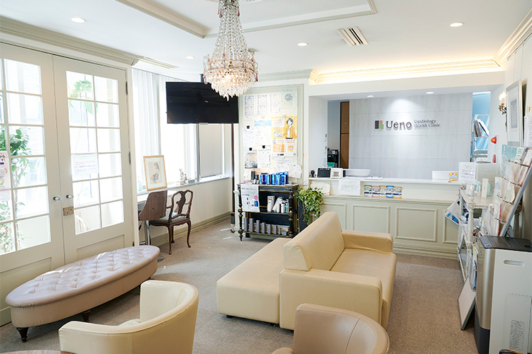 うえの内科・循環器内科クリニック 鹿児島市 光の差し込むラグジュアリーな待合室