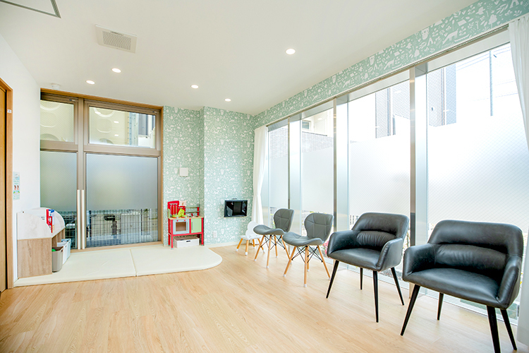 伊藤おとなこども歯科 交野市 大きな窓から日の光が降り注ぐ、明るく開放的な院内