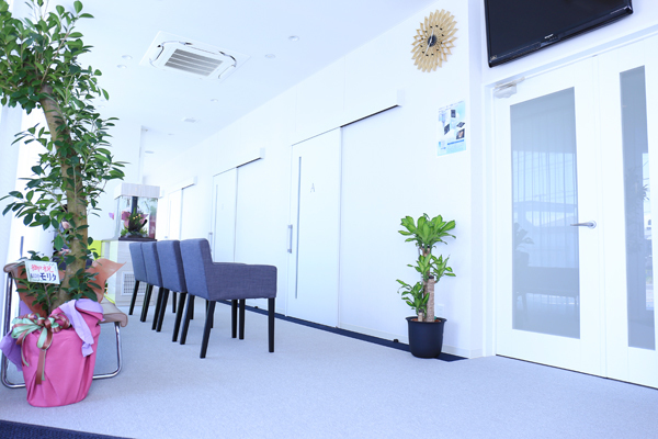 たかす歯科クリニック 西尾市 熱帯魚の水槽もあり、光が差し込み明るい待合室