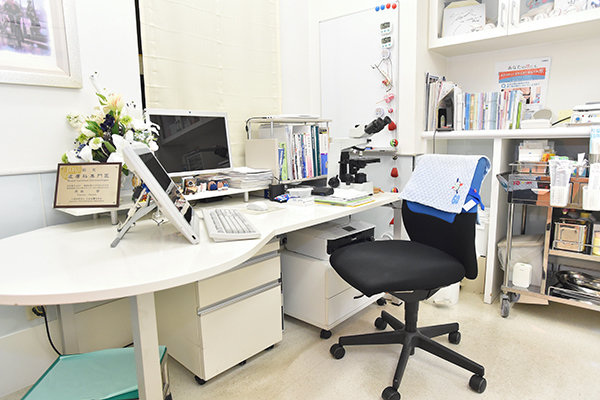 はらだ皮膚科クリニック 西宮市 清潔感のある診察室