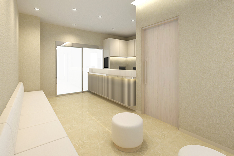 東京千住・胃と大腸の消化器内視鏡クリニック 足立区院 足立区 外光の差し込む明るい待合室