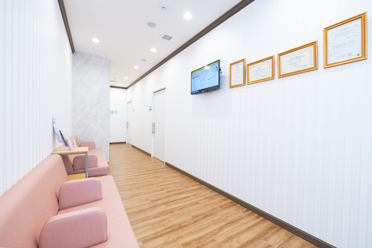 自由が丘ちあきレディースクリニック 目黒区 ゆったりとくつろげる待合室