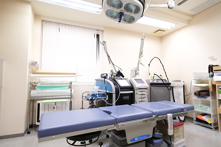 日本橋Fレーザークリニック 中央区 施術室は常に清潔に保たれている