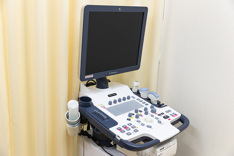 ほんあつ胃腸科・内科クリニック 厚木市 エコー検査の機器を用意し、診療に役立てている