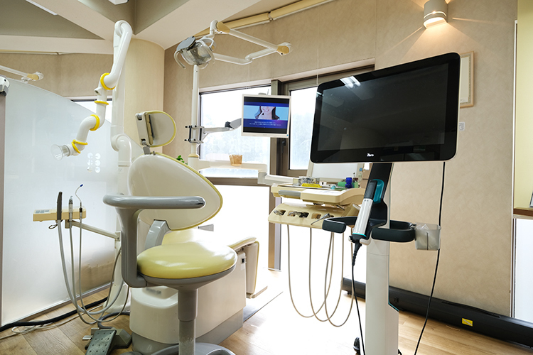 海老沢歯科医院 杉並区 外の光の差し込む温かい雰囲気の診察室