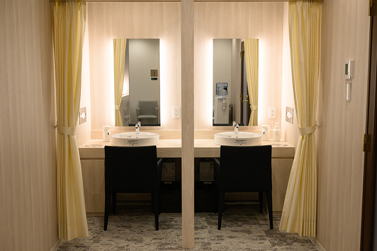 みずほクリニック 豊島区 明るく清潔感のあるパウダールームも完備