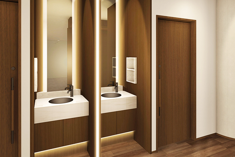 【2026年5月開院予定】The Arte Clinic 新宿区 治療後の身支度にも配慮したパウダールーム