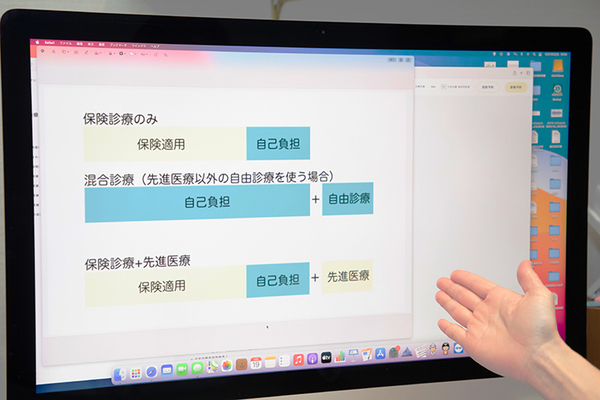 日浅レディースクリニック 同日に保険診療と自費診療を行う「混合診療」は認められていない