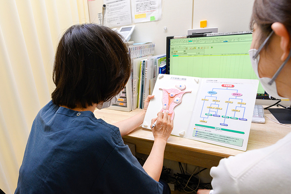 中央みなとクリニック 資料などを用いて患者にわかりやすく説明