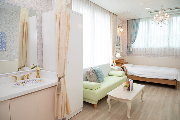 そらレディースクリニック ハーブガーデンに面した3階の部屋