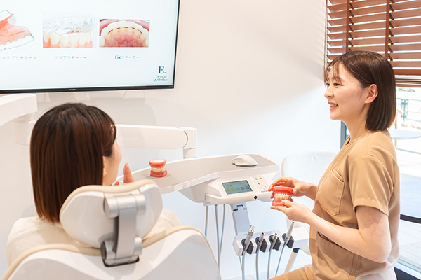 E.Dental&Ortho モニターや模型を使い、わかりやすい説明を心がける