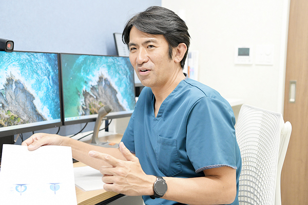 きたじま腎泌尿器科クリニック 世田谷烏山院 従来の手術との違いをわかりやすく説明してくれる北島院長