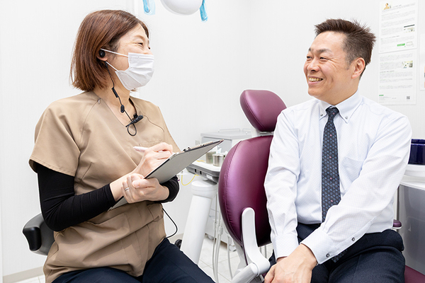 はこざきデンタルクリニック カウンセリング時間を十分に確保し、丁寧にすり合わせていく