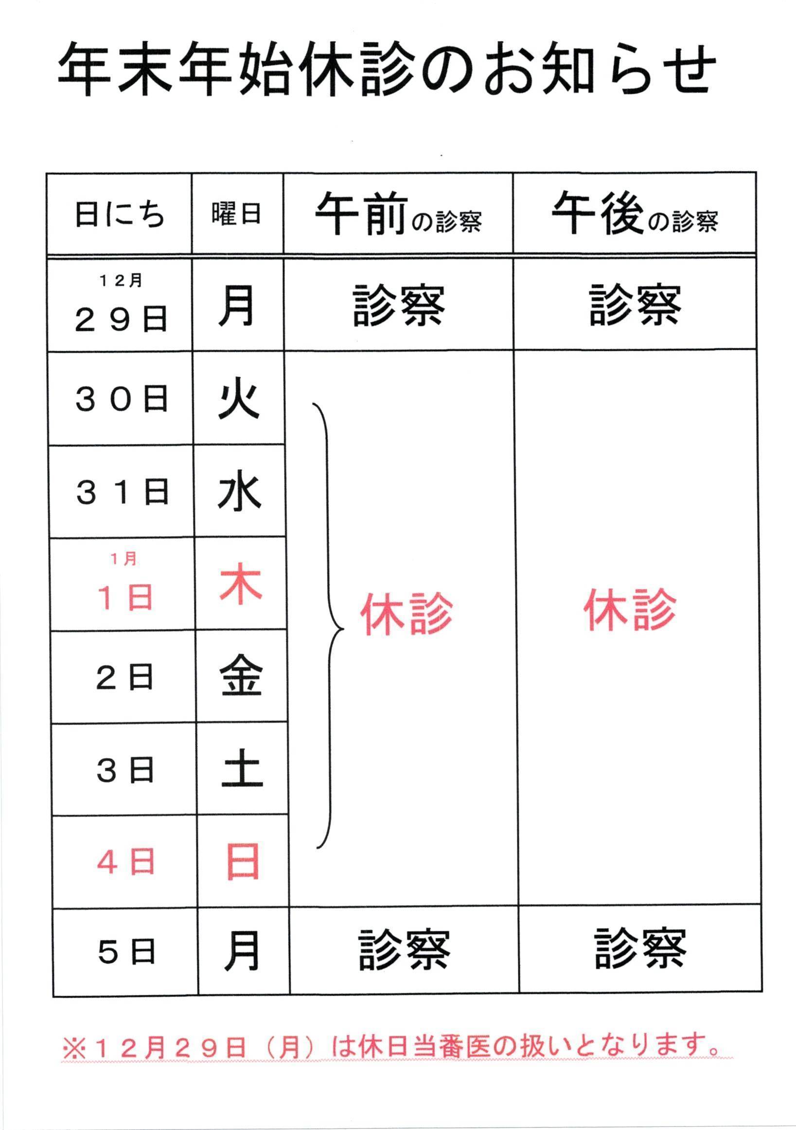 若原整形外科 お知らせ１