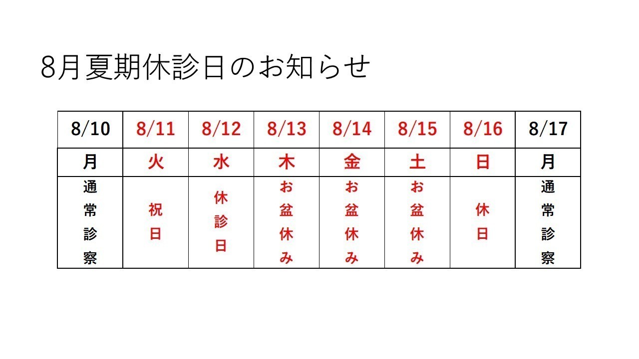 長嶋整形外科 お知らせ１